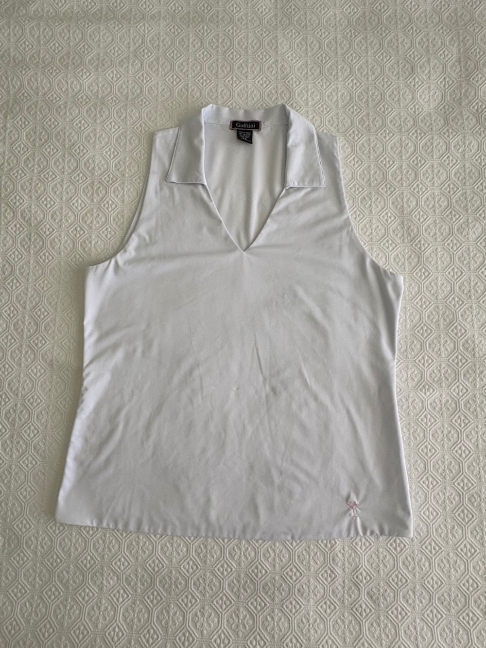 Golftini Lisa Sleeveless Polo XL White Performance Stretch Golf Top